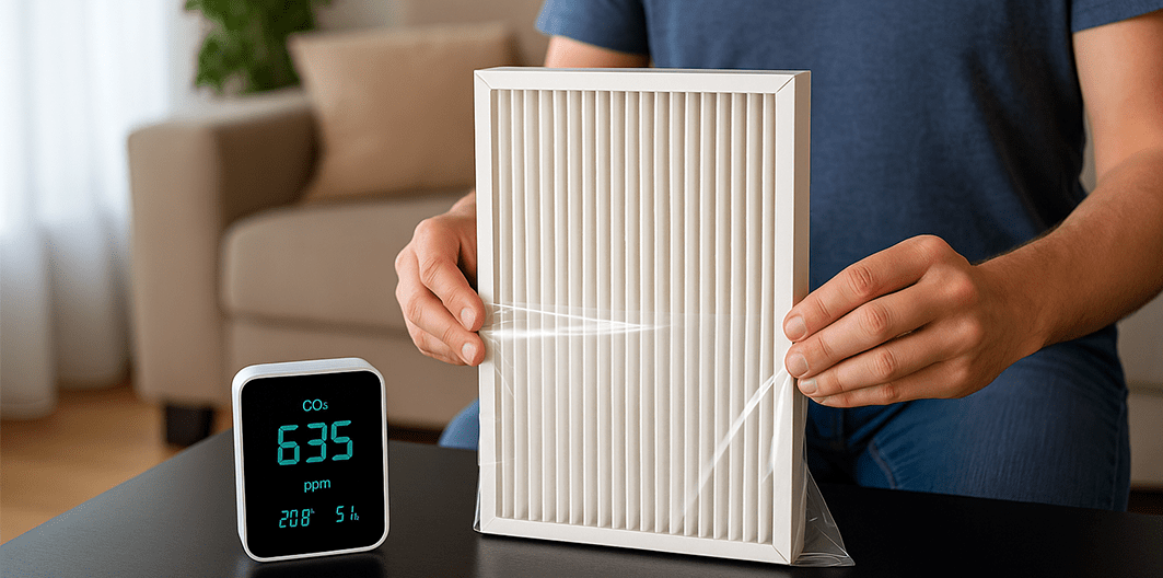 Hoe beïnvloedt een WTW-filter de CO₂-waarde in huis?